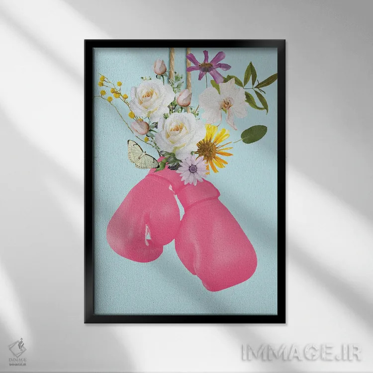 تابلو دکوراتیو قدرت گل اثر ادسون راموس - نمای قابدار مشکی