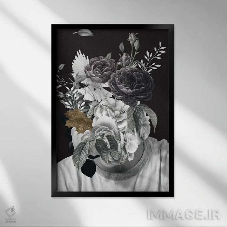 تابلو دکوراتیو شکوفه اثر ادسون راموس - نمای قابدار مشکی