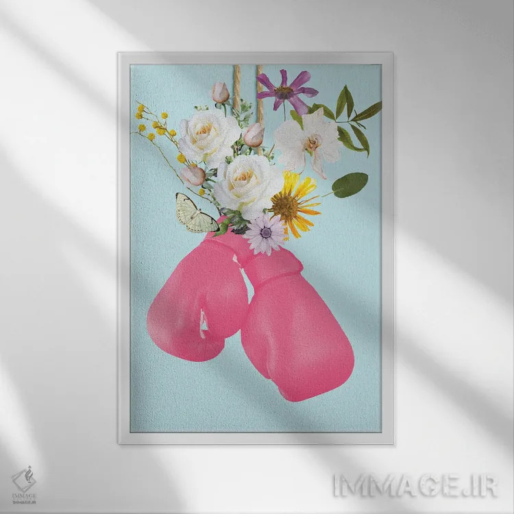 تابلو دکوراتیو قدرت گل اثر ادسون راموس - نمای قابدار سفید