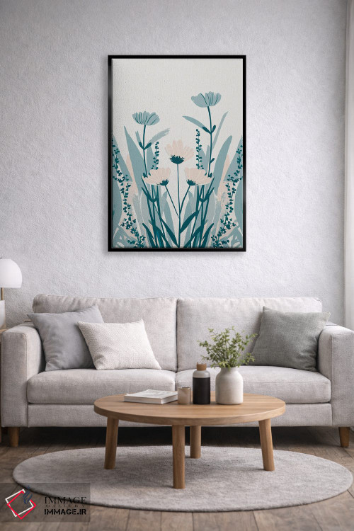 تابلو مدرن گل های وحشی آبی اثر ادسون راموس - D3B