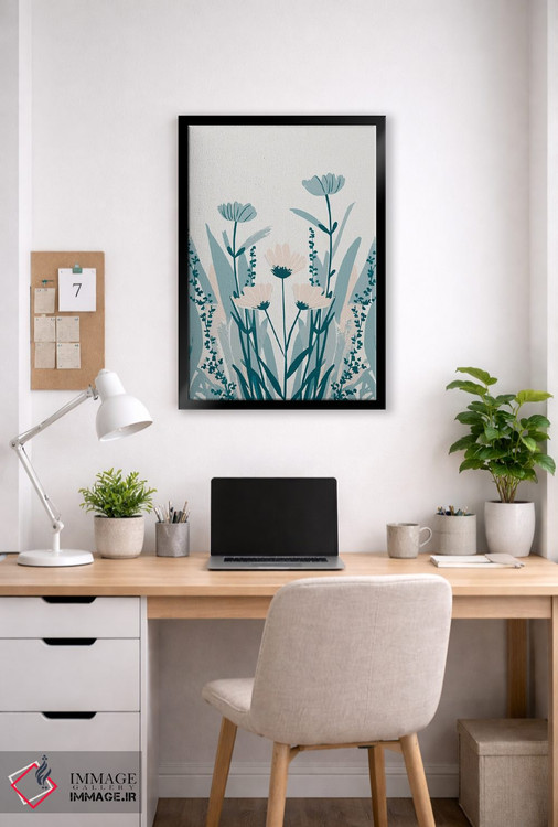 تابلو مدرن گل های وحشی آبی اثر ادسون راموس - D4B