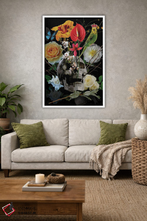 تابلو دکوراتیو گل جمجمه ای اثر ادسون راموس - D1W