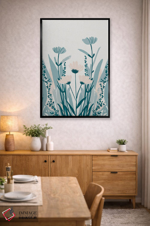 تابلو مدرن گل های وحشی آبی اثر ادسون راموس - D5B
