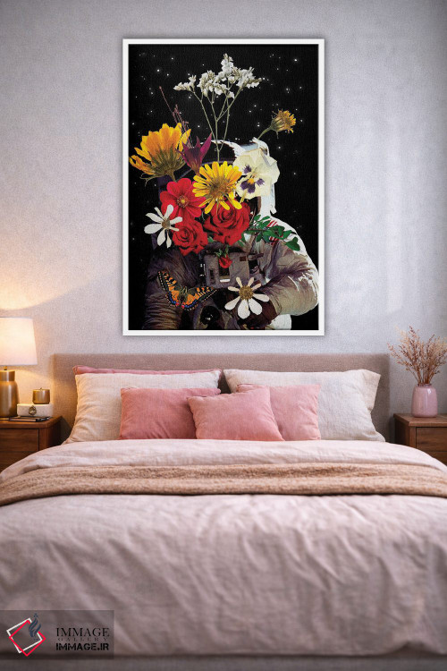 تابلو دکوراتیو هنر کلاژ گل فضانوردی اثر ادسون راموس - D1W