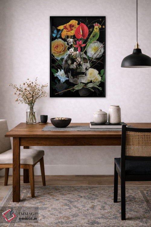 تابلو دکوراتیو گل جمجمه ای اثر ادسون راموس - D4B