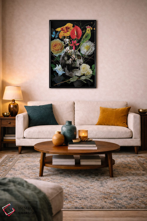 تابلو دکوراتیو گل جمجمه ای اثر ادسون راموس - D5B