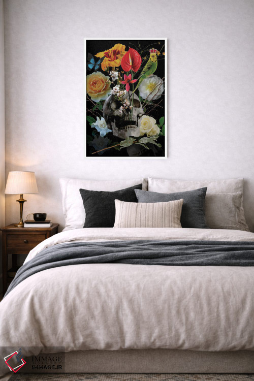 تابلو دکوراتیو گل جمجمه ای اثر ادسون راموس - D6W