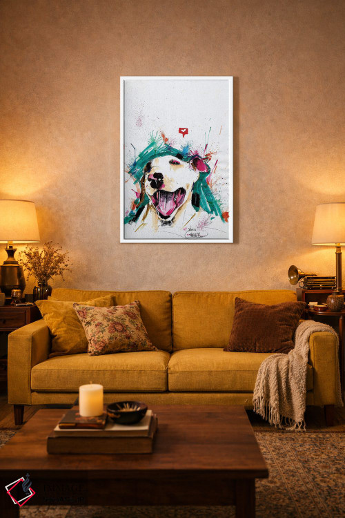 تابلو دکوراتیو بول تریر آبرنگی اثر ادسون راموس - D3W