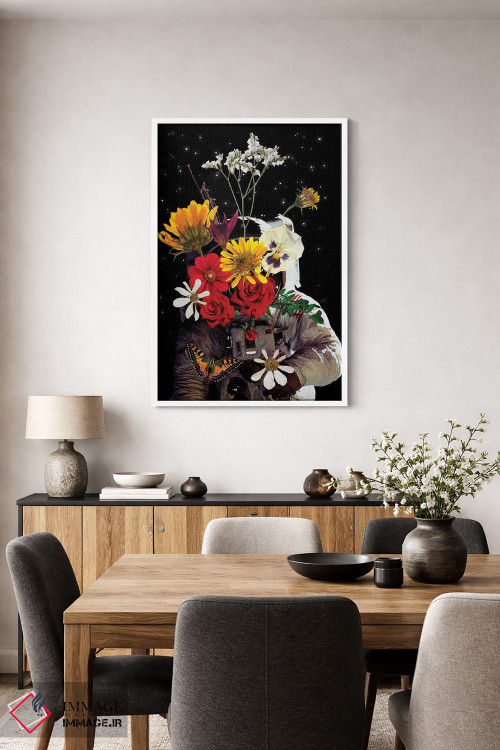 تابلو دکوراتیو هنر کلاژ گل فضانوردی اثر ادسون راموس - D4W