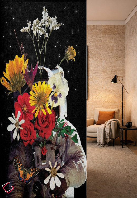 تابلو دکوراتیو هنر کلاژ گل فضانوردی اثر ادسون راموس - D6B