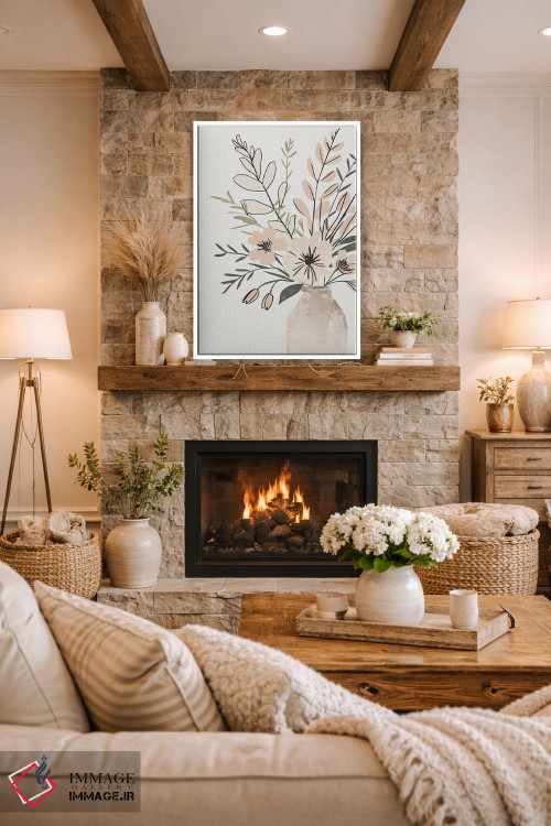 تابلو مدرن آرایش گل در گلدان اثر ادسون راموس - D1W