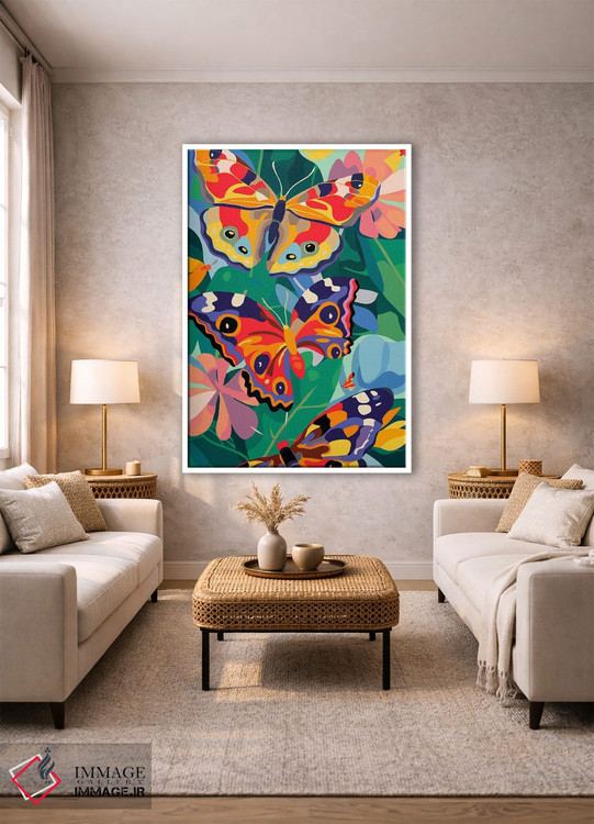 تابلو مدرن پروانه های شاداب اثر ادسون راموس - D1W