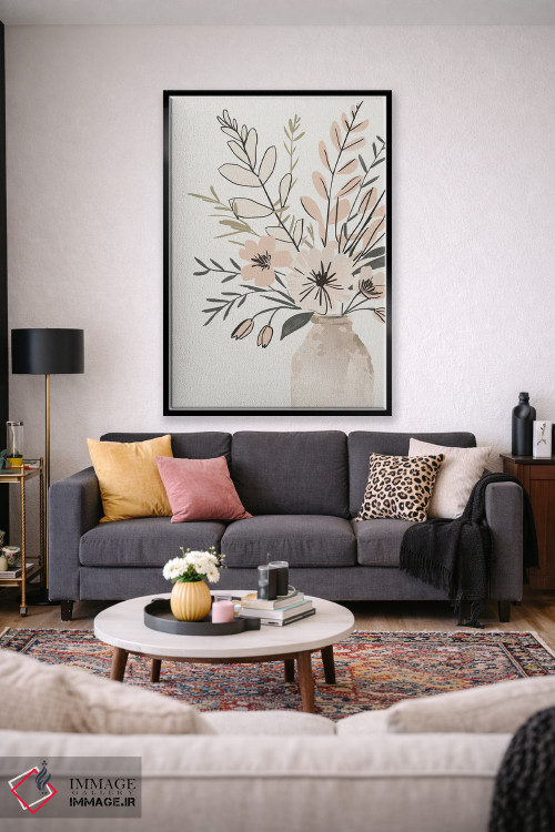 تابلو مدرن آرایش گل در گلدان اثر ادسون راموس - D2B