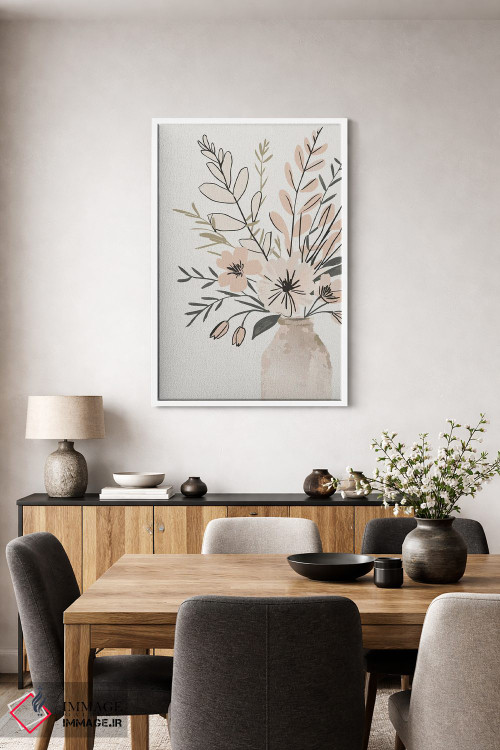 تابلو مدرن آرایش گل در گلدان اثر ادسون راموس - D3W