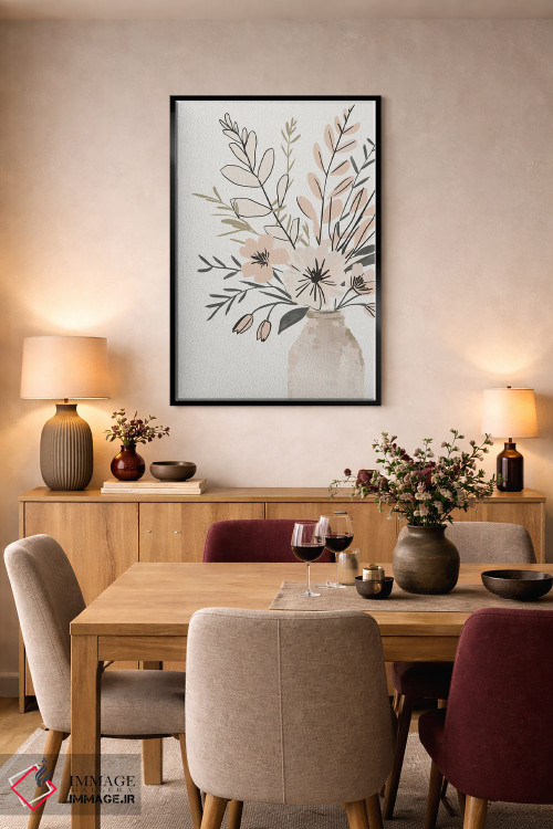 تابلو مدرن آرایش گل در گلدان اثر ادسون راموس - D5B