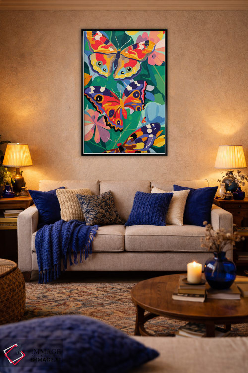 تابلو مدرن پروانه های شاداب اثر ادسون راموس - D5B