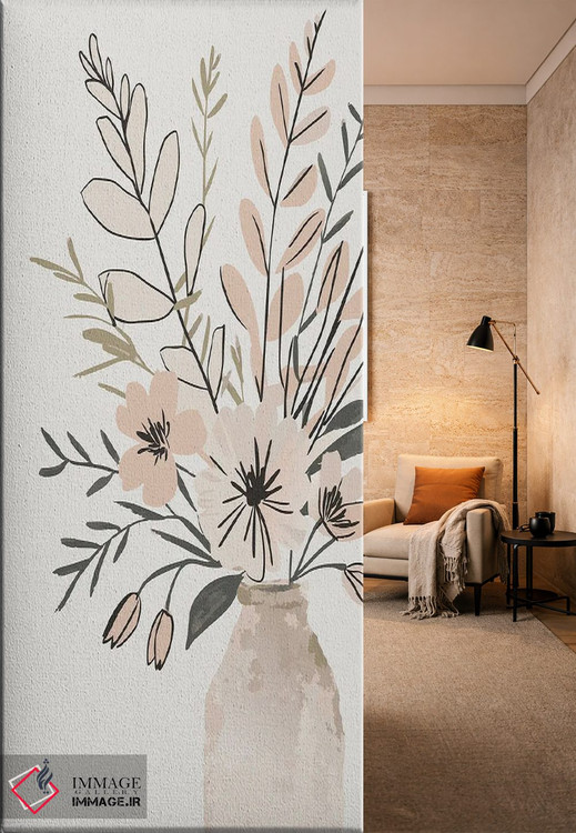 تابلو مدرن آرایش گل در گلدان اثر ادسون راموس - D6W