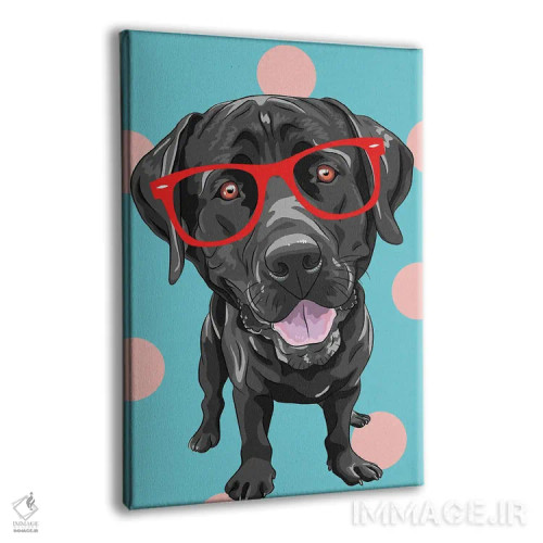 تابلو دکوراتیو لابرادور مشکی اثر ادسون راموس - نمای پرسپکتیو محصول