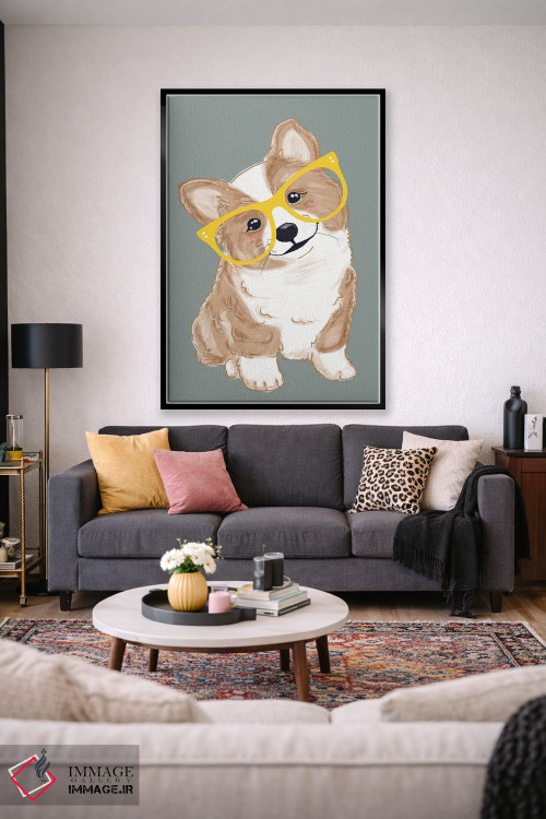 تابلو دکوراتیو کورگی بامزه اثر ادسون راموس - D3B