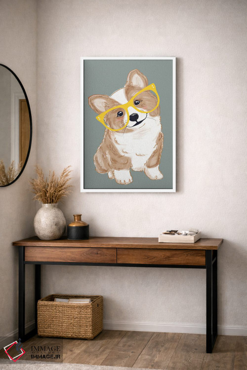 تابلو دکوراتیو کورگی بامزه اثر ادسون راموس - D4W