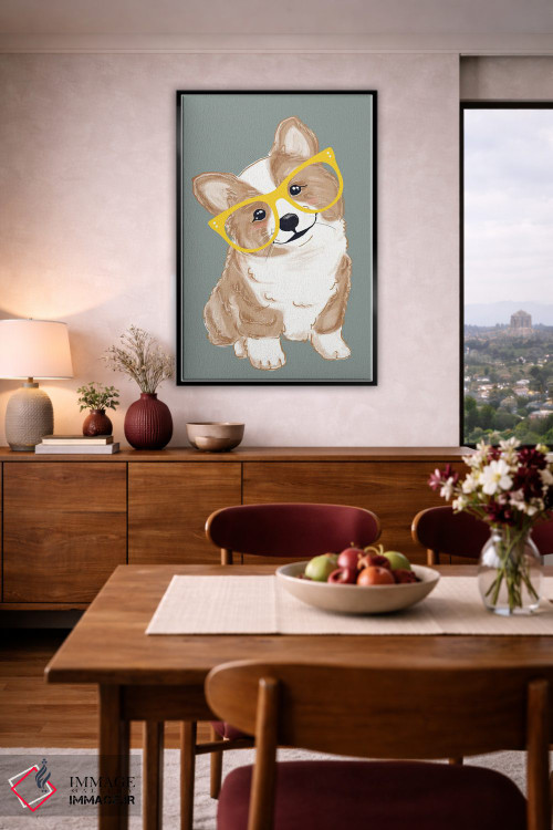 تابلو دکوراتیو کورگی بامزه اثر ادسون راموس - D5B