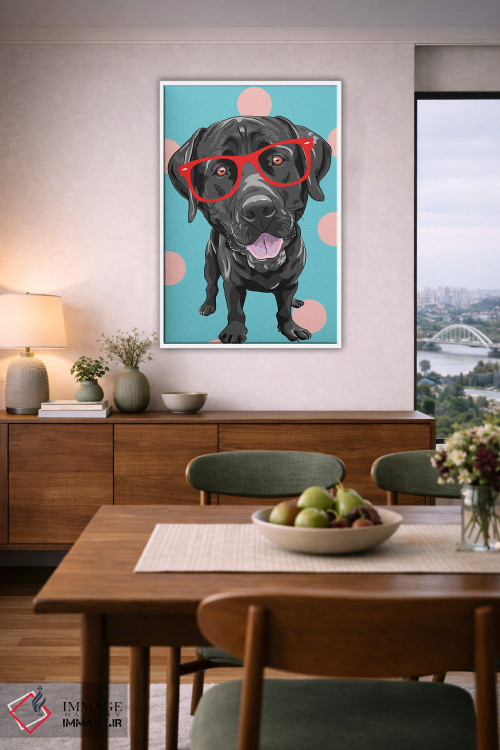 تابلو دکوراتیو لابرادور مشکی اثر ادسون راموس - D6W