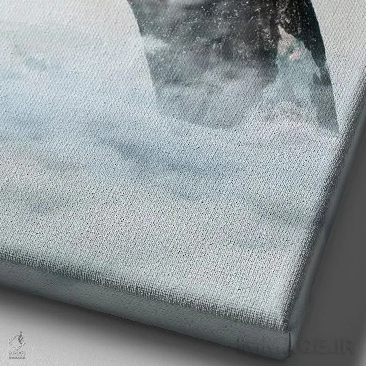 تابلو دکوراتیو نهنگ در آسمان اثر ادسون راموس - نمای نزدیک بافت بوم