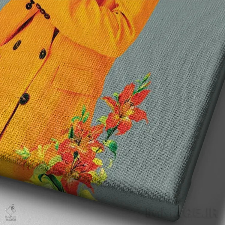 تابلو دکوراتیو آفتابگردان اثر ادسون راموس - نمای نزدیک بافت بوم