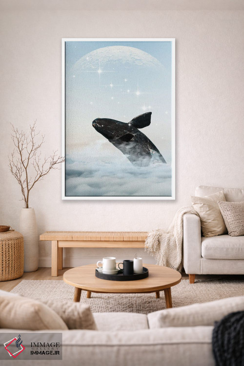 تابلو دکوراتیو نهنگ در آسمان اثر ادسون راموس - D1W
