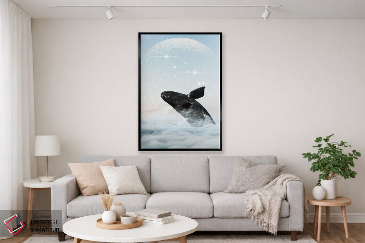 تابلو دکوراتیو نهنگ در آسمان اثر ادسون راموس - D2B