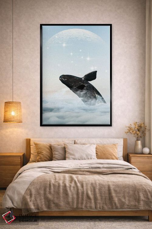 تابلو دکوراتیو نهنگ در آسمان اثر ادسون راموس - D3B