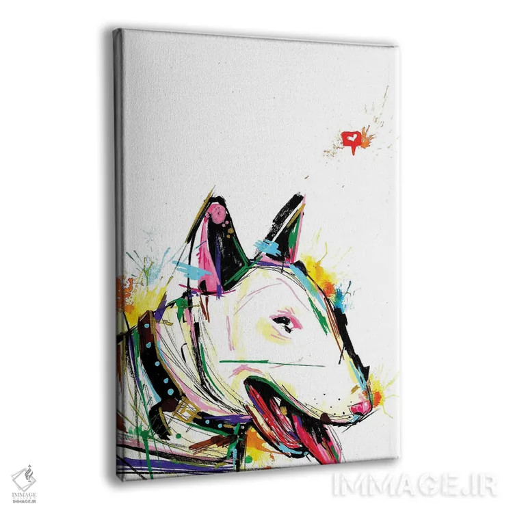 تابلو دکوراتیو بول تریر انتزاعی اثر ادسون راموس - نمای پرسپکتیو محصول