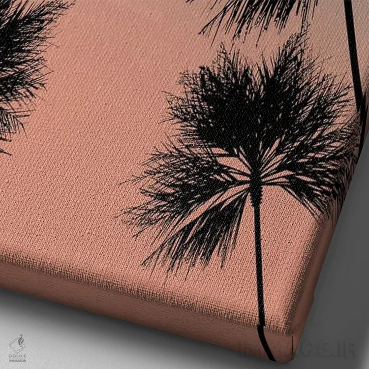 تابلو دکوراتیو غروب صورتی اثر ادسون راموس - نمای نزدیک بافت بوم