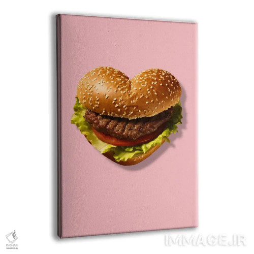 تابلو دکوراتیو همبرگر قلبی پاپ آرت اثر ادسون راموس - نمای پرسپکتیو محصول