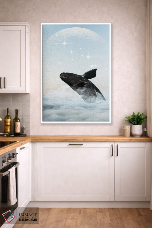 تابلو دکوراتیو نهنگ در آسمان اثر ادسون راموس - D5W