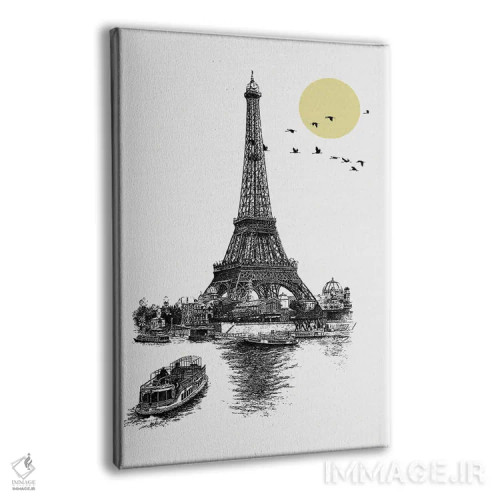 تابلو دکوراتیو هنر مینیمالیستی برج ایفل اثر ادسون راموس - نمای پرسپکتیو محصول