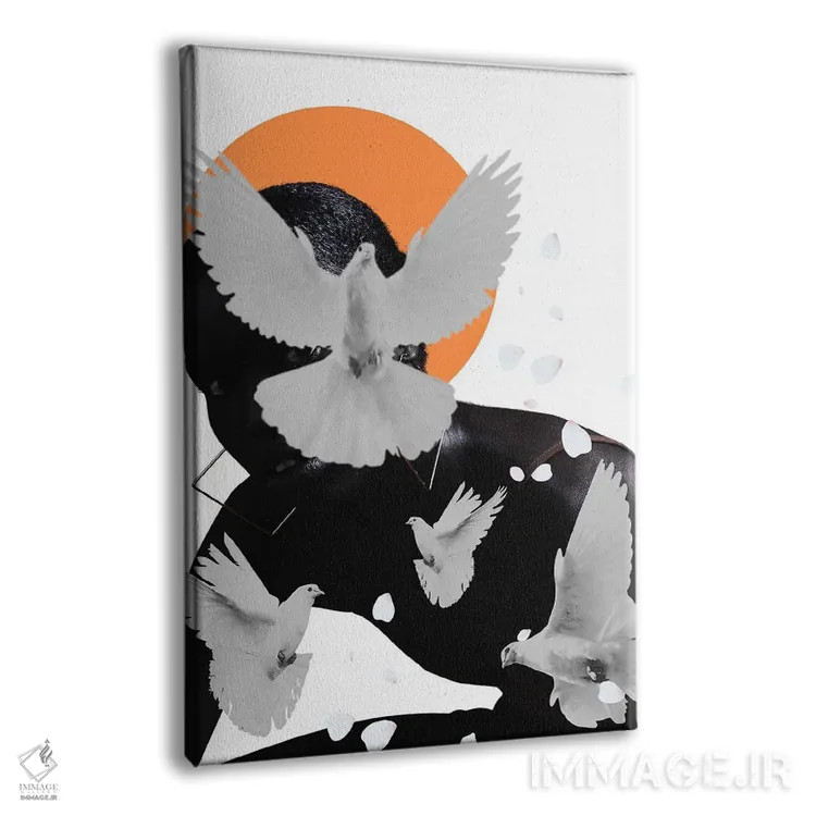 تابلو دکوراتیو کبوترها اثر ادسون راموس - نمای پرسپکتیو محصول