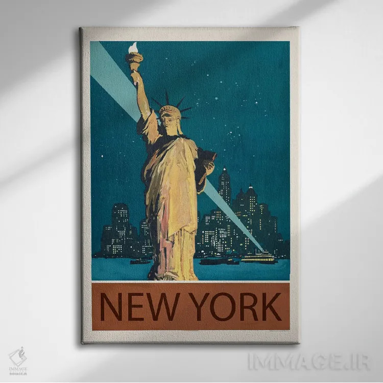 تابلو دکوراتیو شهر نیویورک اثر ادسون راموس - نمای روبهرو روی دیوار
