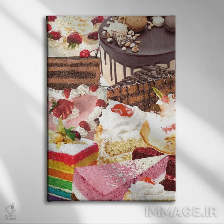 تابلو دکوراتیو کیک های رترو اثر ادسون راموس - نمای روبهرو روی دیوار