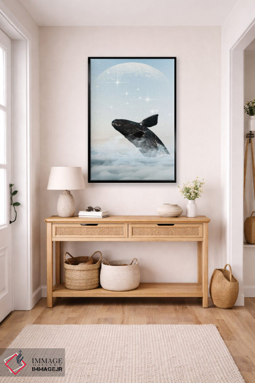 تابلو دکوراتیو نهنگ در آسمان اثر ادسون راموس - D6B