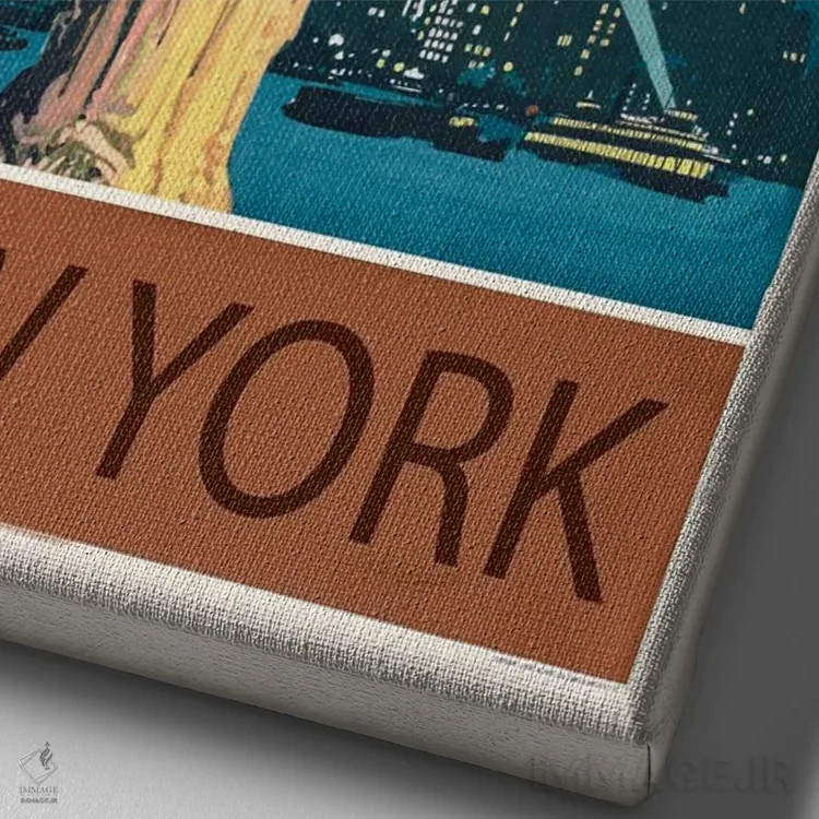 تابلو دکوراتیو شهر نیویورک اثر ادسون راموس - نمای نزدیک بافت بوم