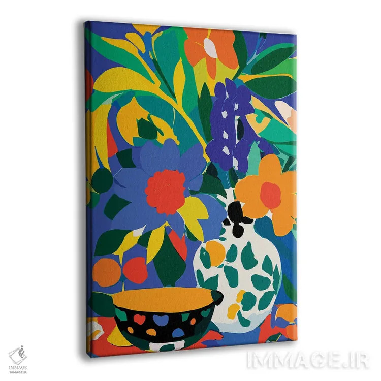 تابلو انتزاعی گلدان گل اثر ادسون راموس - نمای پرسپکتیو محصول