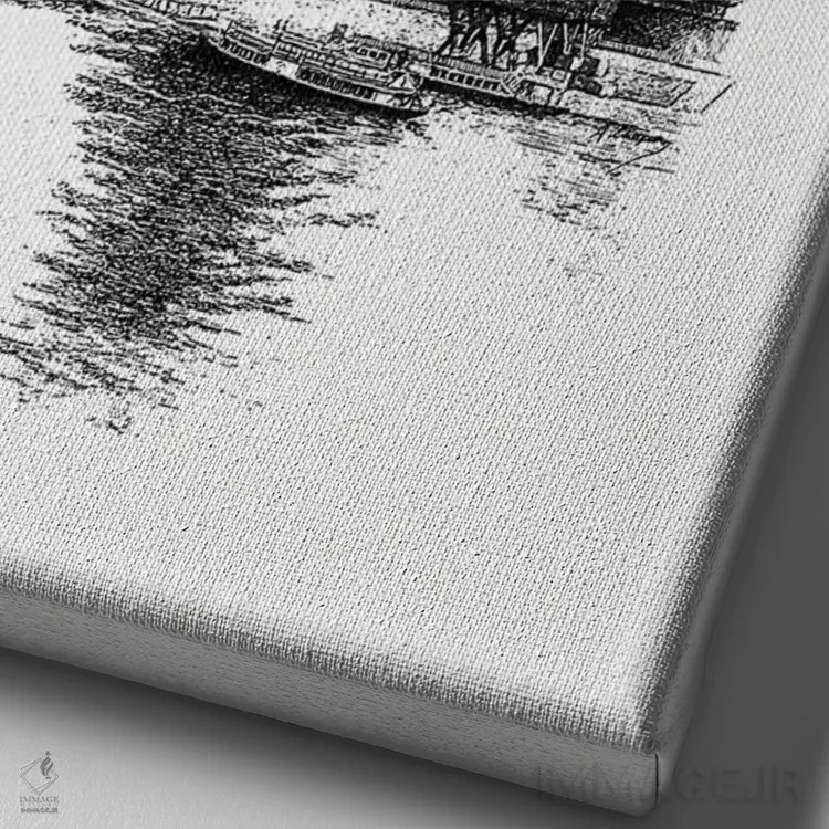 تابلو دکوراتیو هنر مینیمالیستی برج ایفل اثر ادسون راموس - نمای نزدیک بافت بوم