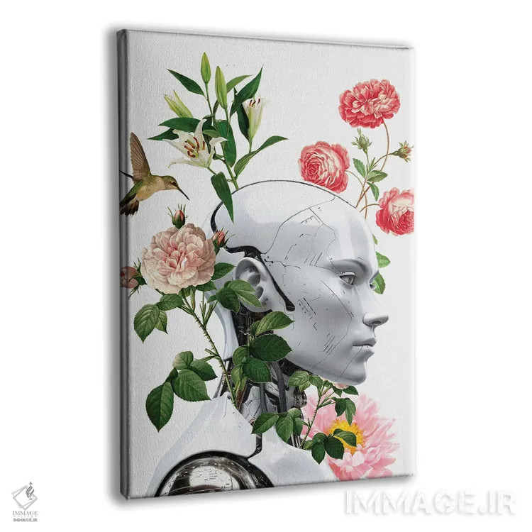 تابلو مدرن گل های رباتی اثر ادسون راموس - نمای پرسپکتیو محصول