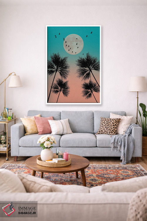 تابلو دکوراتیو غروب صورتی اثر ادسون راموس - D1W