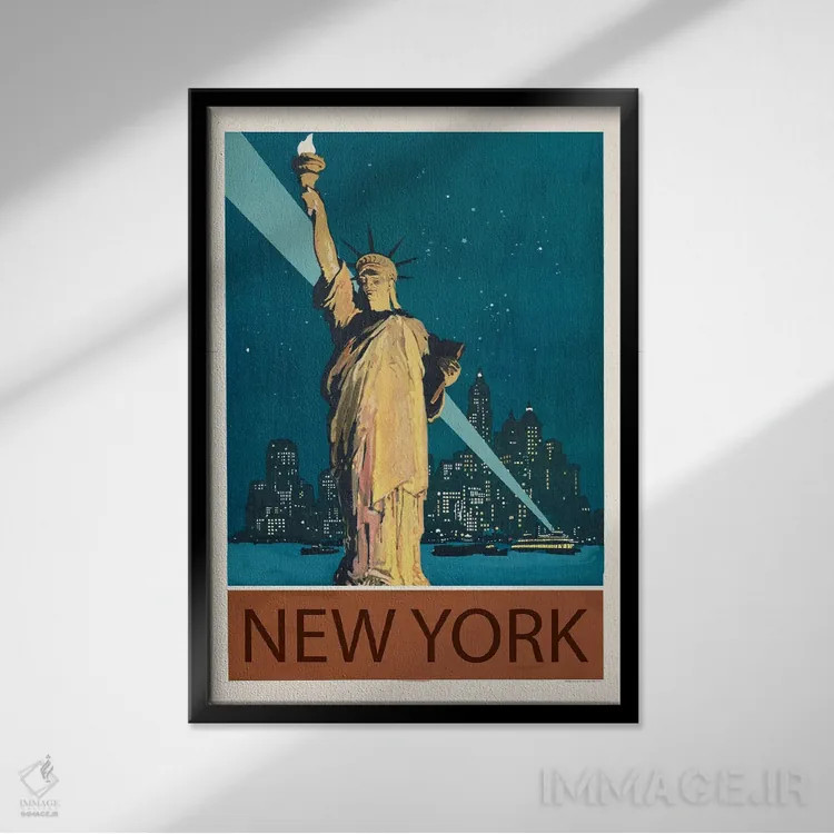 تابلو دکوراتیو شهر نیویورک اثر ادسون راموس - نمای قابدار مشکی