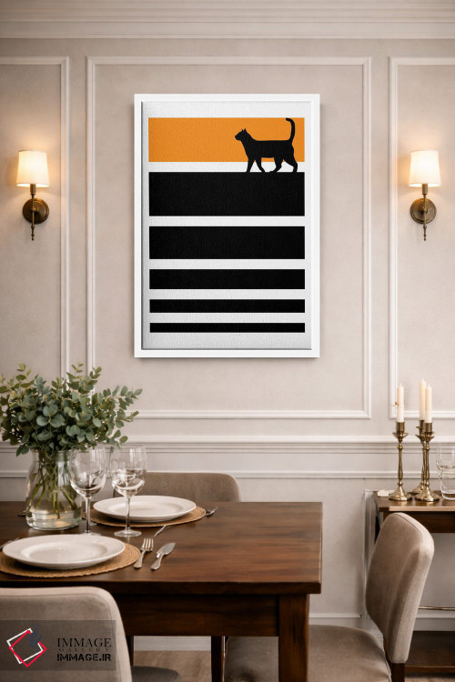 تابلو مینیمال گربه گرافیکی اثر ادسون راموس - D1W