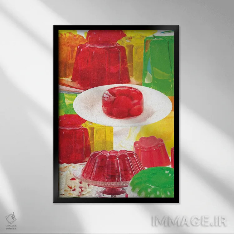 تابلو دکوراتیو ژله رنگارنگ اثر ادسون راموس - نمای قابدار مشکی