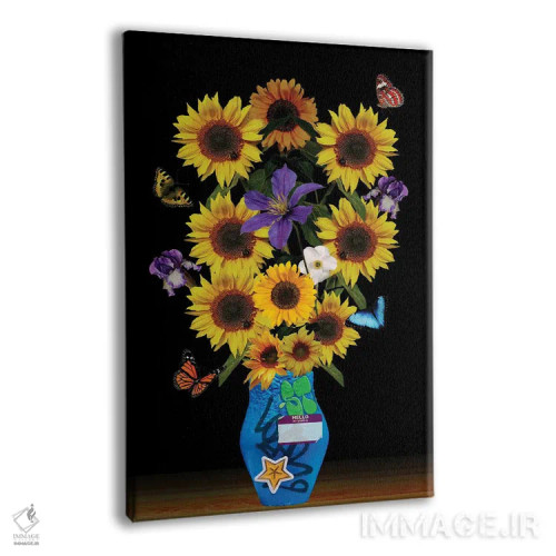 تابلو دکوراتیو گلدان آفتابگردان اثر ادسون راموس - نمای پرسپکتیو محصول