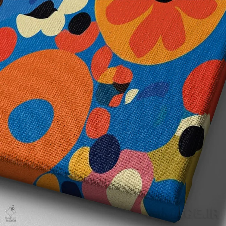 تابلو انتزاعی گل های انتزاعی اثر ادسون راموس - نمای نزدیک بافت بوم